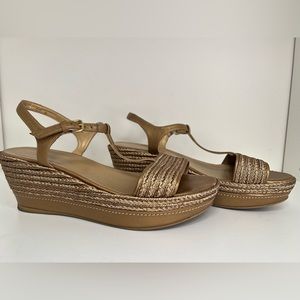 Stuart Weitzman - Gold Braided Platform Sandals 9.5